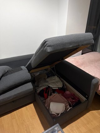 Sofá modular gris tela