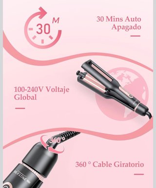 NUEVO Plancha Rizador Pelo Ondas 4 en 1 Oro Rosa