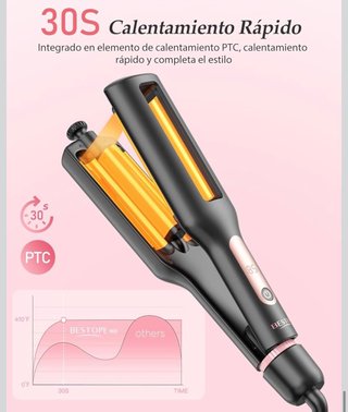 NUEVO Plancha Rizador Pelo Ondas 4 en 1 Oro Rosa
