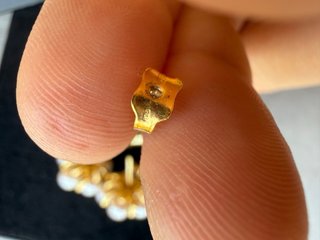 Orecchini perle pendente dorato argento925
