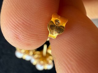 Orecchini perle pendente dorato argento925