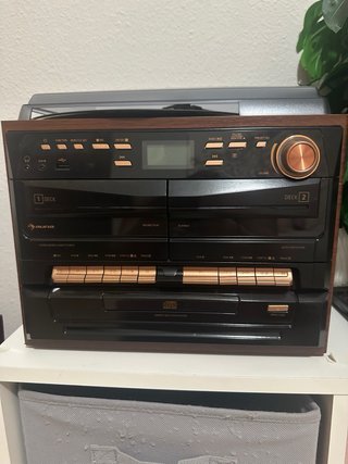 Tocadiscos Vinilo Vintage Auna Negro/Marrón