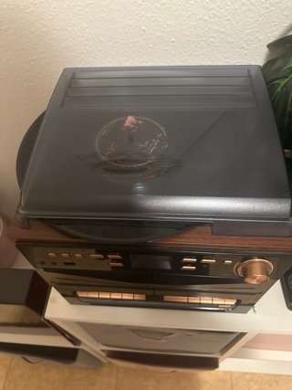 Tocadiscos Vinilo Vintage Auna Negro/Marrón