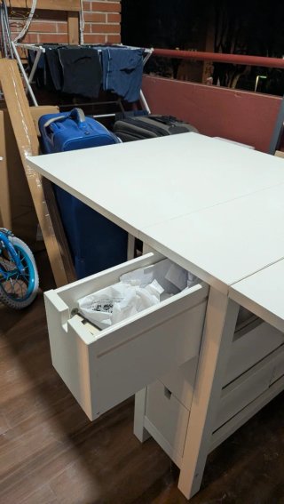 Mesa alas abatibles Norden blanca Ikea