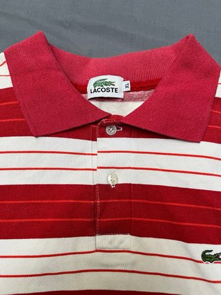 Lacoste Polo Rayas Rojo Blanco Talla XL