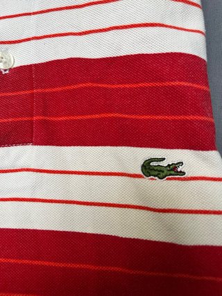 Lacoste Polo Rayas Rojo Blanco Talla XL