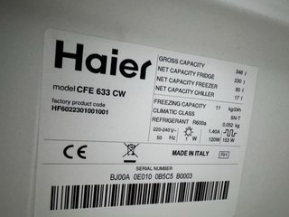 FRIGORÍFICO COMBI NO FROST HAIER EN BLANCO