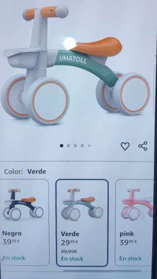 Bicicleta niños 12-24 meses. Sin pedales