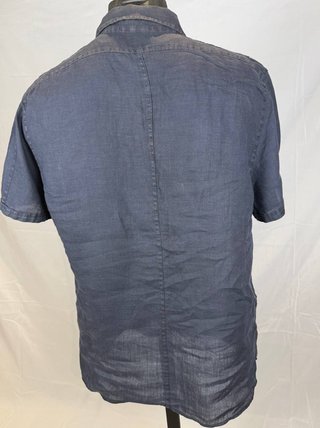Camicia Uomo Manica Corta Blu Taglia M/L