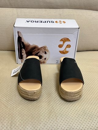 Ciabatte Superga N.38 Zeppa Corda Nere