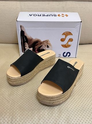 Ciabatte Superga N.38 Zeppa Corda Nere