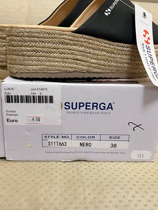 Ciabatte Superga N.38 Zeppa Corda Nere