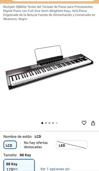 Piano Digital Rockjam RJ88DP 88 Teclas