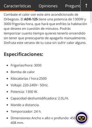 Orbegozo Aire Acondicionado Portátil Bomba Calor