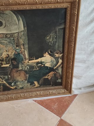 Cuadro antiguo con marco dorado