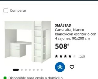 Litera juvenil con escritorio y estantería