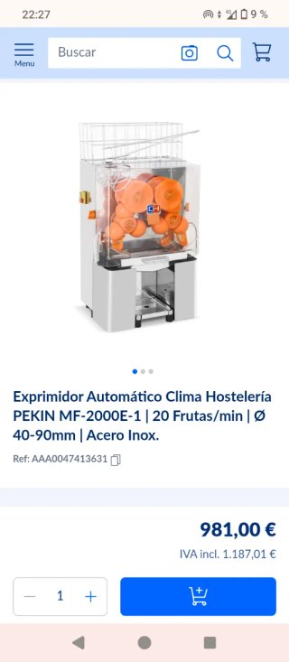 Exprimidor Automático Clima Hostelería PEKIN MF-20
