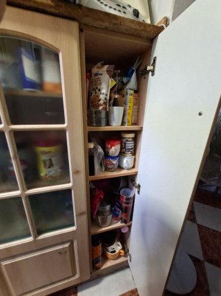 Mueble de cocina madera y cristal