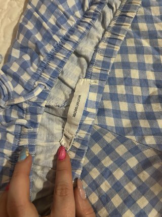 Pantalón pijama cuadros azul y blanco