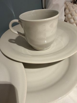 Juego 4 Platos IKEA Gris Cerámica