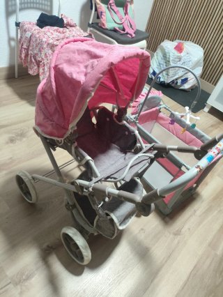 Carrito y cuna de juguete para bebé