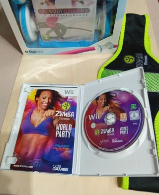 Pack Wii: 2 Juegos + Pesas + Cinturón Fitness