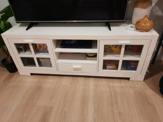 Mueble TV Banak Madera y Cristal