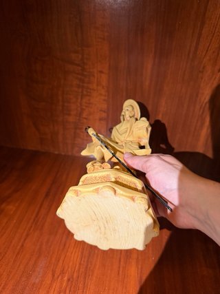 Pareja Figuras Chinas Vintage Resina Beige
