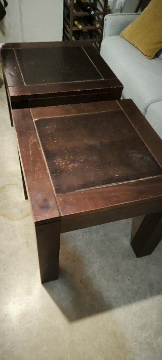 2 Mesas de Madera Marrón para Restaurar