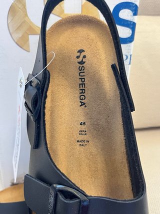 Sandali Superga Pelle Nera Tg 45