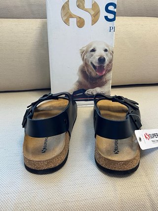Sandali Superga Pelle Nera Tg 45