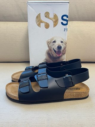 Sandali Superga Pelle Nera Tg 45