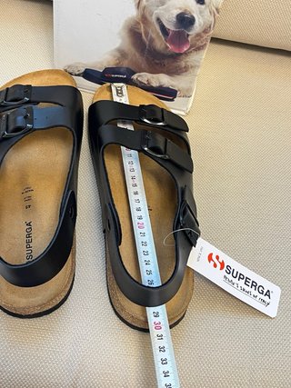 Sandali Superga Pelle Nera Tg 45
