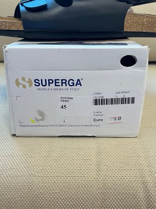 Sandali Superga Pelle Nera Tg 45