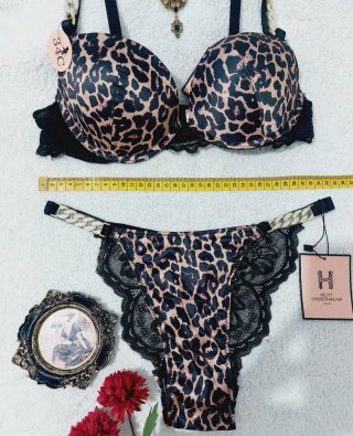 Conjunto Lencería Leopardo 85C
