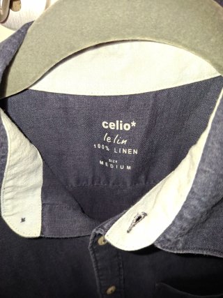 Camicia uomo Celio 100% Lino Blu Taglia m
