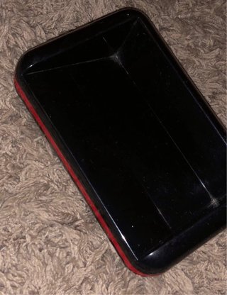 Organizador de escritorio vintage negro/rojo