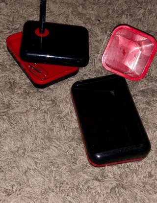 Organizador de escritorio vintage negro/rojo