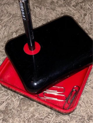 Organizador de escritorio vintage negro/rojo