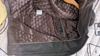 Chaqueta de cuero marrón café