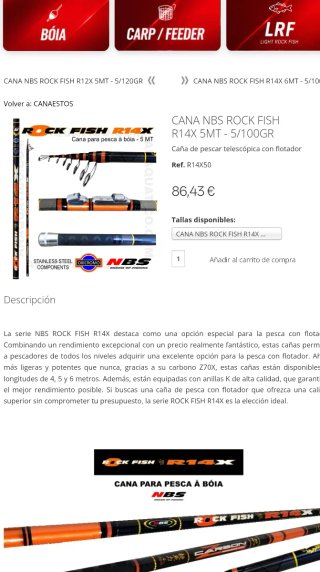 Caña de pescar NBS Rock Fish 5 metros