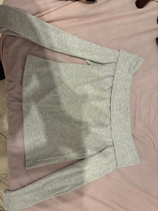 Top gris manga larga