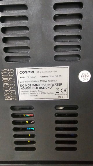 Freidora de aire Cosori negra
