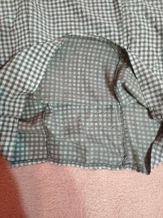 Blusa cuadros verde y blanca