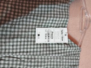 Blusa cuadros verde y blanca