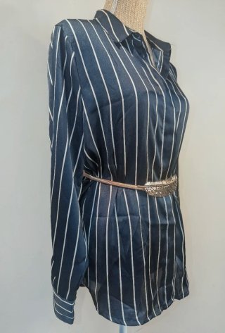Camicia in seta a righe da donna