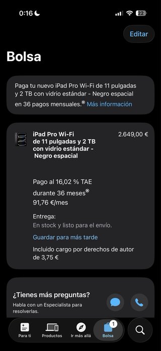 iPad Pro 11” M4 2TB WiFi Plata Precintado Garantía