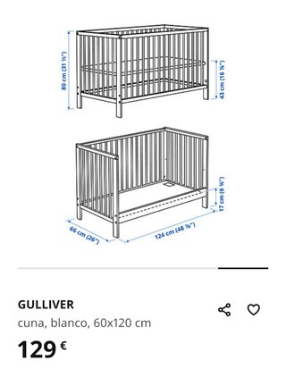 Cuna IKEA evolutiva + colchón
