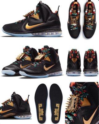 Nike LeBron IX (9) 2022 Negro/Dorado