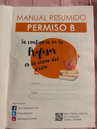 Clase autoescuela Permiso B - libro en papel
